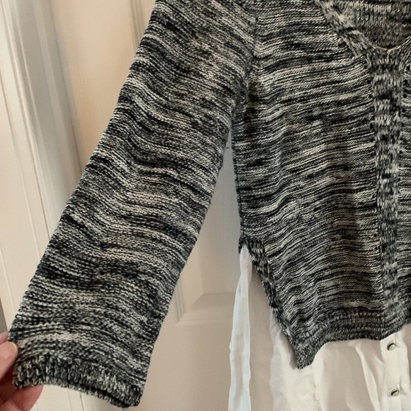 Anthropologie Moth Layered Aselin Pullover Knit Woven Top size Small - Picture 4 of 6